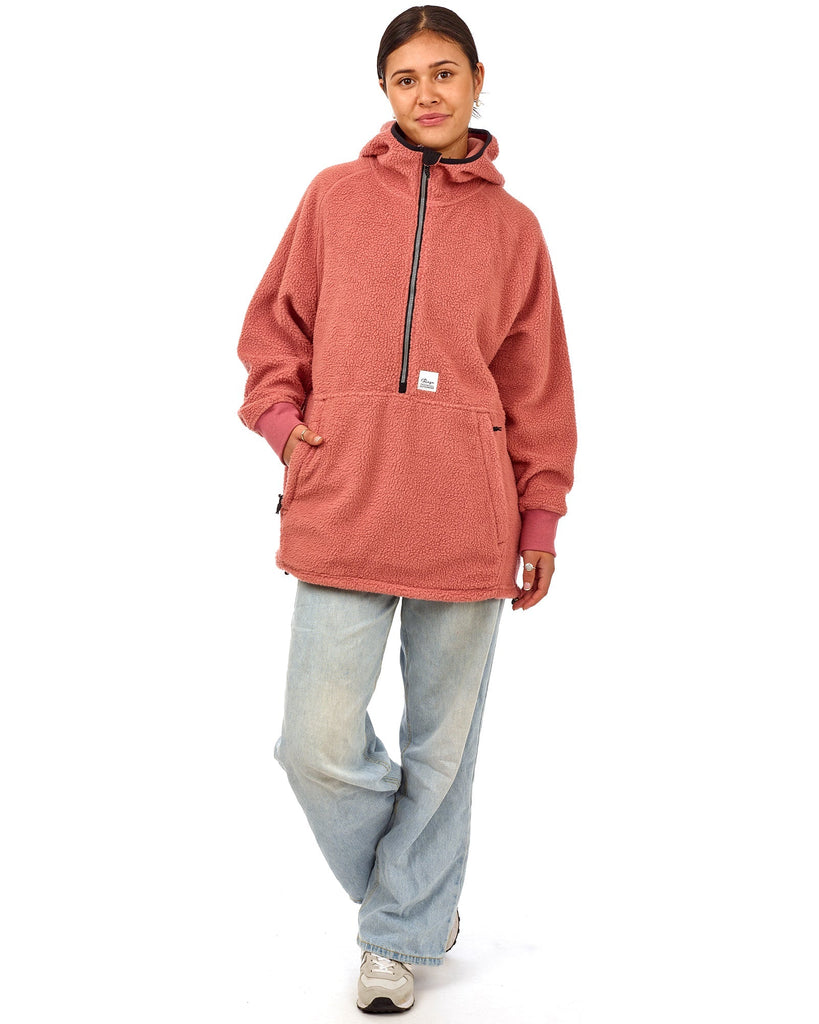 SHELBY SHERPA HOODIE-WITHERED ROSE